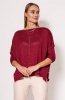 MKM SWE040 sweter z połyskującą nitką bordowy 